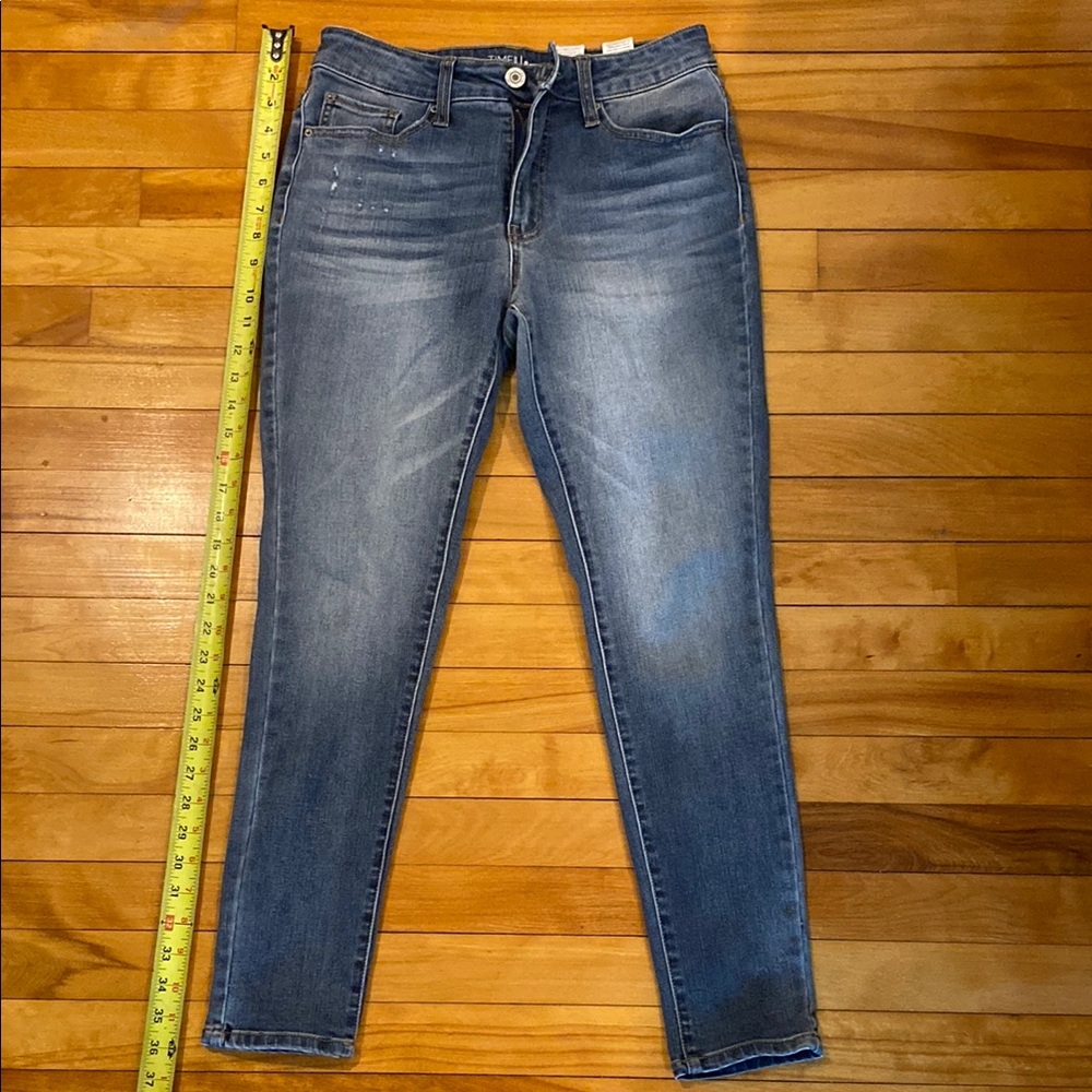 Time and Tru Jean Bundle- 2 Blue Skinny Jeans with Stretch and Distressed Look